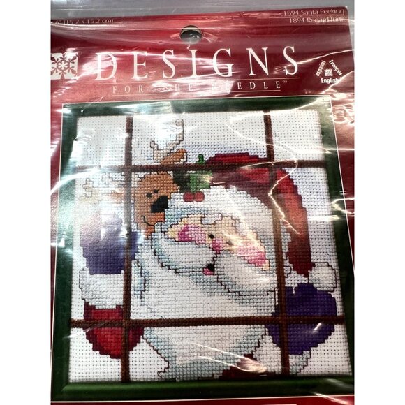Designs For The Needle Christmas Traditions Santa Peeking Cross Stitch Kit - Picture 2 of 5